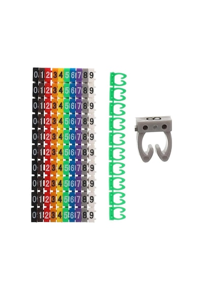 Powermaster 0-9 Dijital Kodlu Renkli Kablo İşaretleyici 4mm