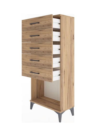 Arges Dolap 5 Çekmeceli 60x30x134 Çam-çam Atlas Çam