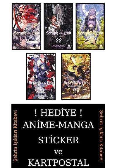 Seraph Of The End 21-22-23-24-25 Manga Seti 5 Kitap / Anime-manga Sticker Ve Kartpostal