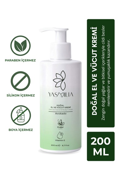 Doğal Premium Nemlendirici El Ve Vücut Kremi Vitamin Ve Bitki Özleri Avokado