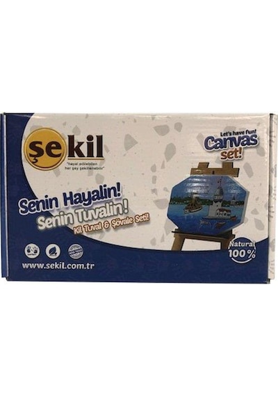 Şekil Kil Tuval Boyama Seti Boya Ve Fırça Dahil