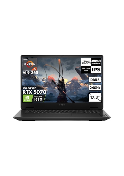 HP Omen 17-DB1020NT CD5N0EAHMF7 Ryzen Aı 9-365 48 GB 2 TB SSD 8 GB RTX5070 17.3" QHD Free Dos Dizüstü Bilgisayar