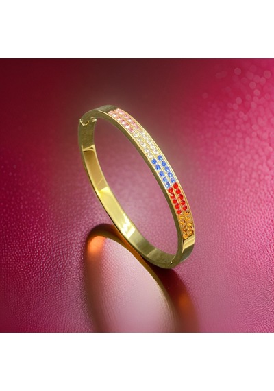Özel Renkli Model Gold Renk Parlak 316l Antialerjik Kadın Çelik Bileklik - Şık Ve Zarif Tasarım-9077766629319 Gold