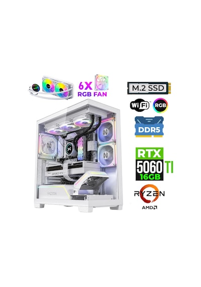 Xaser FADE X80 R5-7500F 32 GB 1 TB M.2 NVMe SSD 16 GB RTX5060Ti Free Dos Masaüstü Oyuncu Bilgisayarı