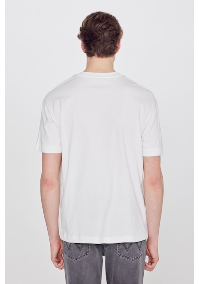 Wrangler Logolu Pamuklu Relaxed Fit Bisiklet Yaka T Shirt Erkek T Shirt W7nm203877 102 Beyaz