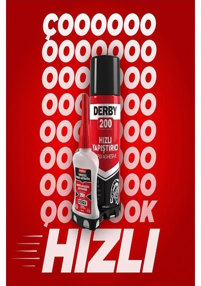 Derby Hızlı Yapıştırıcı Seti 200 Ml 2 Adet Ahşap Ve Plastik Yüzeyler İçin Yüksek Yapıştırma Gücü Düşük Viskozite 200 Ml