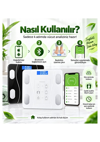 ltech Bluetooth Akıllı Dijital Baskül 180 KG