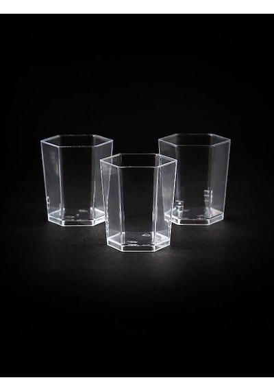 Plastik Kristal Altıgen Kap 50cc - 50 Adet 1 Paket Diğer