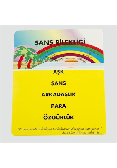 5li Şans Bileklik Kartı 200 Adet-sarı N145 Çok Renkli