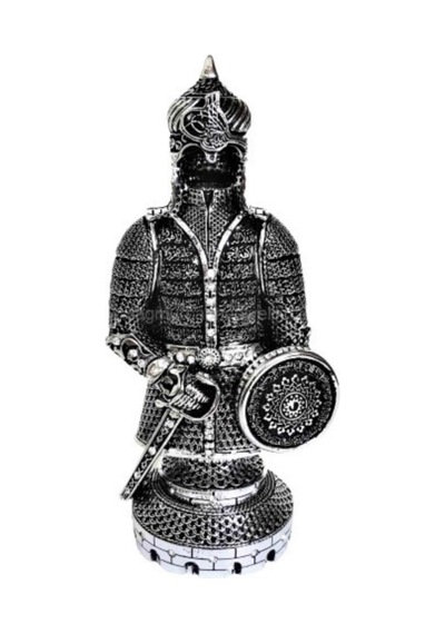 Küçük Boy Fetih Zırh Biblo-gümüş Renk