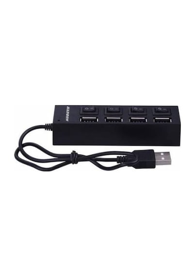 4 Port Usb Çoklayıcı 2.0 Hub Switch Çoğaltıcı Işıklı Anahtarlı