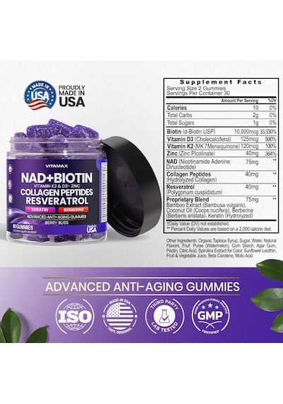 Nad + Biotin K2 & D3 60 Gummies