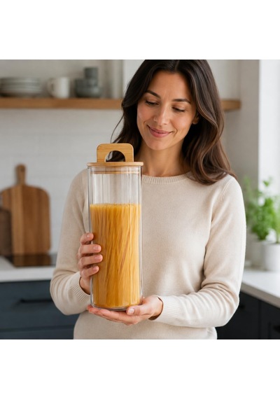 Bambu Kapaklı Yuvarlak Borosilikat Cam Kavanoz 1500 Ml, 10 25 Cm, Contalı Kulplu Şeffaf Spagetti Makarna Ve Kuru Gıda Saklama Kabı Çok Renkli Bambu Kapaklı Yuvarlak Borosilikat Cam Kavanoz 1500 Ml, 10 25 Cm, Contalı Kulplu Şeffaf Spagetti Makarna Ve Kuru Gıda Saklama Kabı Çok Renkli
