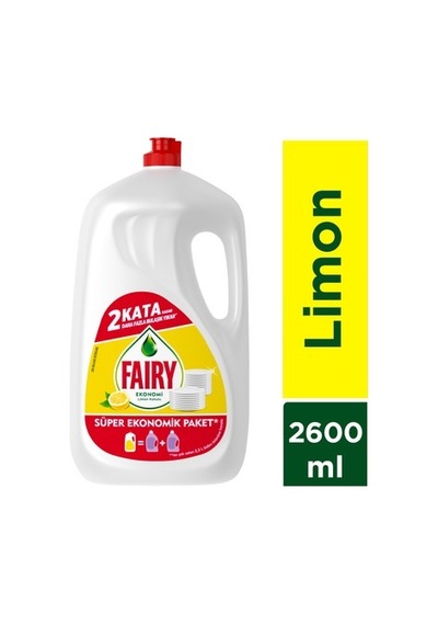 Süper Ekonomik Paket Limon Aromalı Sıvı Bulaşık Deterjanı 2600 Ml