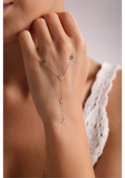 Gianfranco 14 Ayar Yıldız Sallantılı Altın Kolye