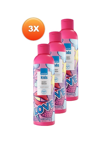Kids Love Çocuklar İçin Meyve Kokulu Vücut Şampuanı 3 x 200 ML
