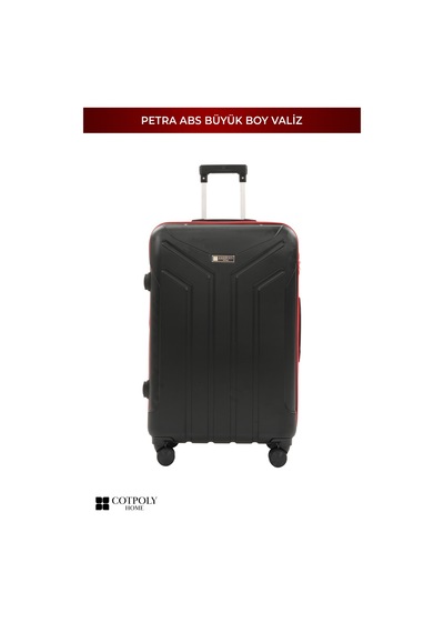 Cotpoly Home Petra Lüx Abs Büyük Boy Valiz 75 Cm Kırmızı - Siyah
