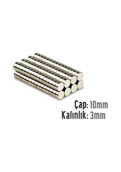 Hdg Neodyum Mıknatıs Yuvarlak D10x3 Mm -10 Adet