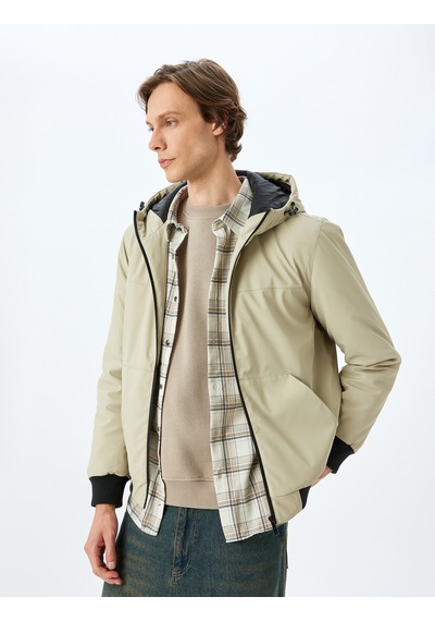 Koton Mevsimlik Ceket Slim Fit Fermuarlı Bej 5wam20067hw Ekru