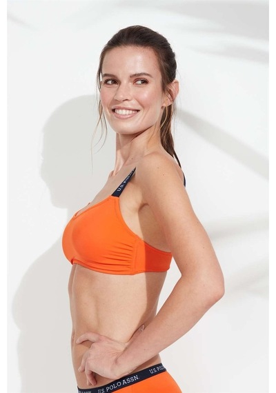 U.S. Polo Assn. Kadın Turuncu İnce Askılı Bikini Üst 21502