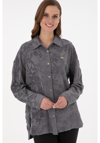 U.s. Polo Assn. Kadın Gri Gömlek Örme 50298166-vr024 Gri