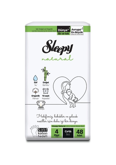 Sleepy Natural Ekonomik Paket Bebek Bezi 4 Numara Maxi 48 Adet