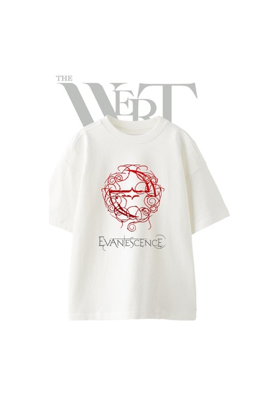 Thewert Evanescence Logo Tasarım Baskılı Ünisex Beyaz Oversize T-shirt
