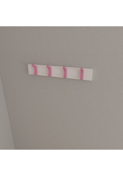 Hepsi3boyutlu Modern Duvar & Kapı Kanca Askılık - 4 Adet Pembe Kanca Askılık - Model No : 2 Pembe