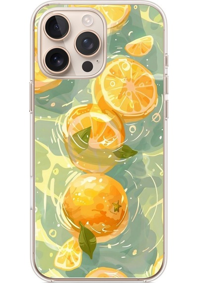 İphone 16 Pro Max Uyumlu Limonlar Pastel Baskılı Silikon Kılıf