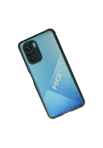 Xiaomi Poco F3 Uyumlu Kılıf Miami Şeffaf Silikon - Koyu Yeşil