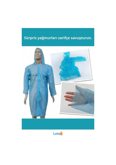 Letsii Kapüşonlu Tek Kullanımlık Yağmurluk Renkli Ve Pratik Yağmura Karşı Koruma Çok Renkli