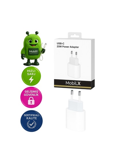 Mobilx 20w Type-c Hızlı Şarj Adaptörü Apple Uyumlu iPhone, Samsung, Xiaomi, Oppo, Huawei, Realme, Reeder