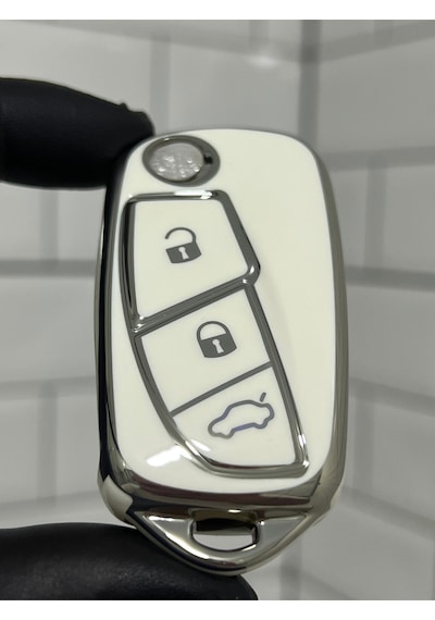 Fiat Fiorino Linea Punto Nano Anahtar Kılıfı Beyaz Gümüş