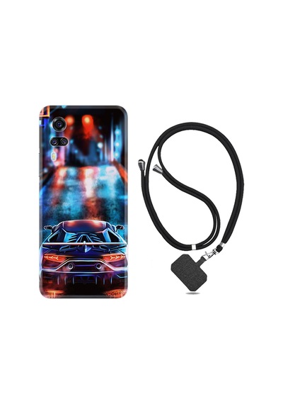 Vivo Y51 Kılıf Boyun Askılı Neon Cars 1724