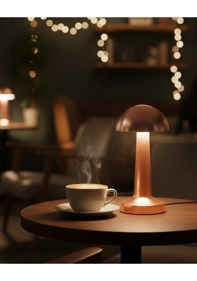 Northcity Kablosuz Dokunmatik Masa Lambası 3 Işık Modlu Bronz - Usb Şarjlı Led Masa Aydınlatması