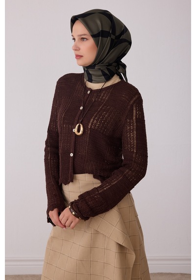 Belli Soyut Desen %100 Twill İpek Eşarp Be29 Haki-siyah