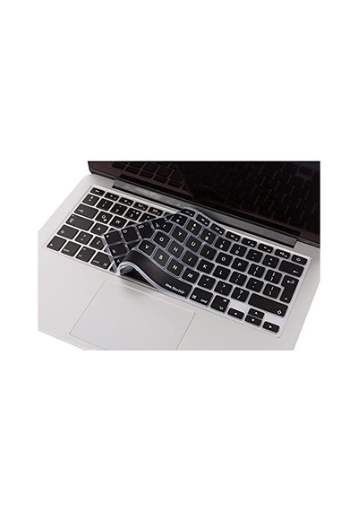 Macbook Klavye Koruyucu Uk Iso Ters L Enter Air 13 A1369/a1466 & Pro A1278/a1425/a1502/a1286/a1398 Uyumlu Avrupa İngilizce İnce Silikon Siyah