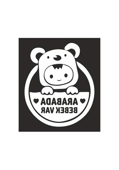 24x28 Cm Arabada Bebek Var Sticker, Cam İçin