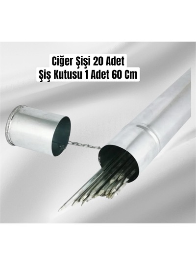 Ciğer Şişi Galvaniz 20 Adet 55 Cm,şiş Kutusu 1 Adet