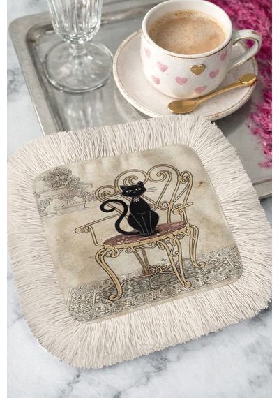 Zarif Vintage Kedi Püsküllü Sunum Peçetesi - Şık Bohem Nostaljik Siyah Krem Bardak Altlığı Mendil Açık Lavanta Duman Zarif Vintage Kedi Püsküllü Sunum Peçetesi - Şık Bohem Nostaljik Siyah Krem Bardak Altlığı Mendil Açık Lavanta Duman
