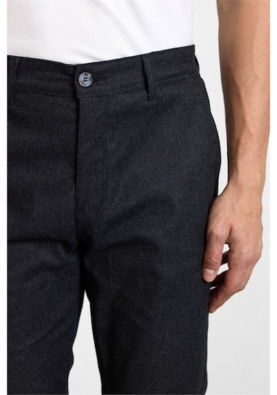 Süvari Siyah Slim Düz Armürlü Normal Bel Casual Pantolon Spn2020500019-s09