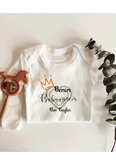 İmaj Tuğbababy Benim Babaannem Bir Başka Uzun Kol Çıtçıtlı Organik Bebek Body Beyaz