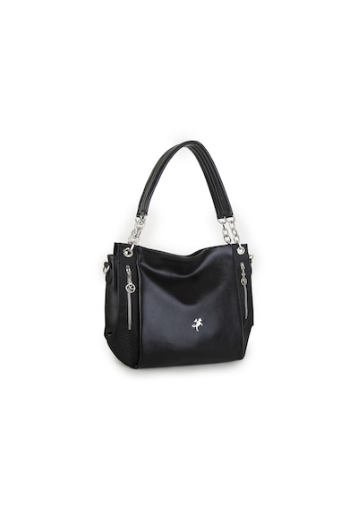 Nas Bag Kadın Büyük Boy Omuz Çantası Siyah Gri Nero 45x34x21 Cm siyah Siyah