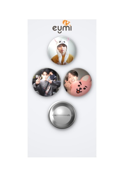 Bts Jeon Jungkook 3'lü Metal Rozet Seti 58mm İğneli Buton Çanta Yaka Rozeti Çok Renkli