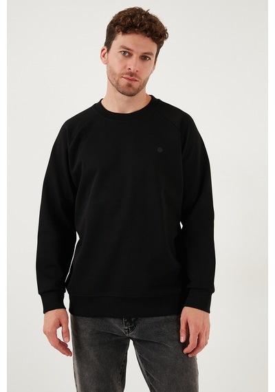 Buratti Streç Pamuklu Relaxed Fit Bisiklet Yaka 2'Li Paket Erkek Sweat 5901210S2 Lacivert-Siyah