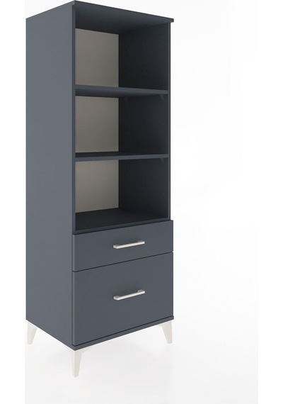 Hyperion Dolap 3 Raflı 2 Çekmeceli 60x44x163 Antrasit-antrasit Antrasit