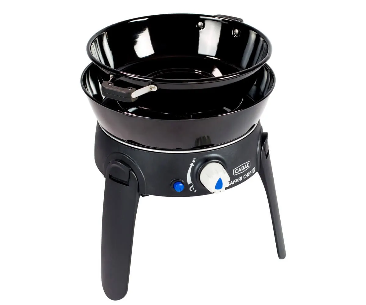 Cadac Safari Chef 30 Hp Kartuşlu Barbekü - Piezo Ateşleme Sistemli, Siyah Siyah