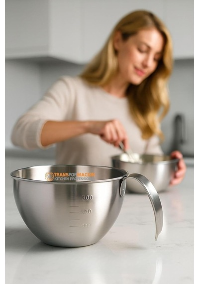Transformacion Inox Çelik Profesyonel Ölçülü Arıştırma Kabı - 400 Ml Sos &amp Hazırlık Şefi Serisi, 7430000 Diğer