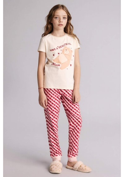 Defacto Regular Fıt 2li Pijama Takımı Kız Çocuk H0151a826sper103 Ekru-er103 Defacto Regular Fıt 2li Pijama Takımı Kız Çocuk H0151a826sper103 Ekru-er103