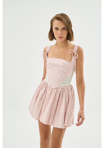 Sagaza Studio Ss6077 Pileli Mini Etek Pembe